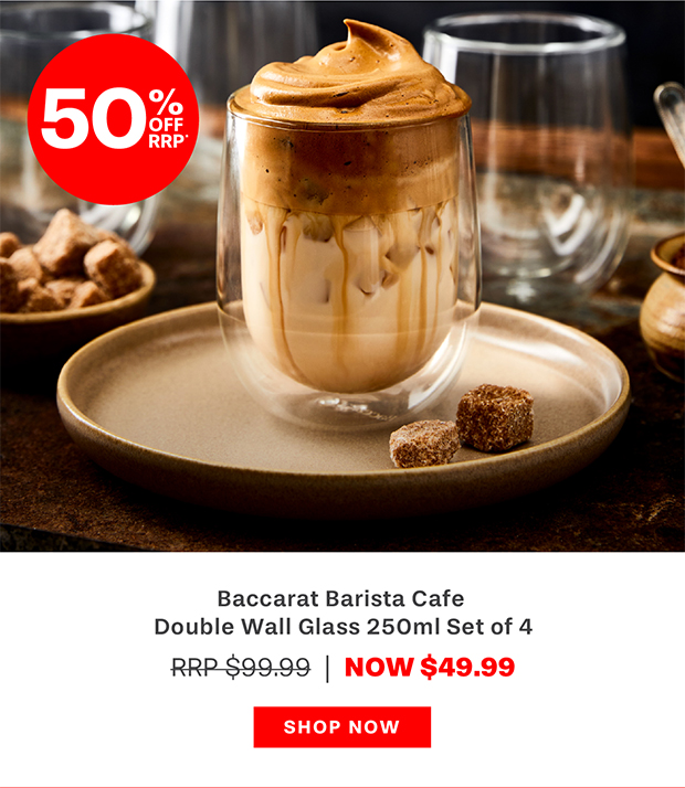 Baccarat Barista Cafe Double Wall Glass 250ml Set of 4