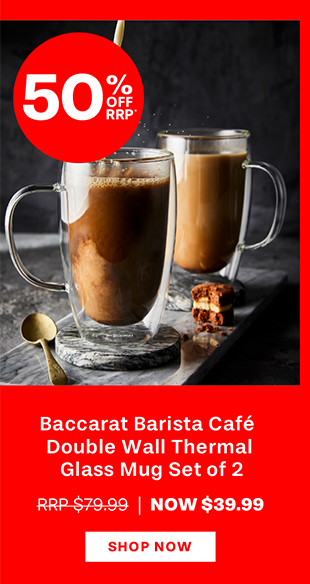 Baccarat Barista Café Double Wall Thermal Glass Mug Set of 2