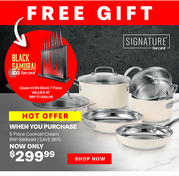 Baccarat Signature 6 Piece Cookset Cream