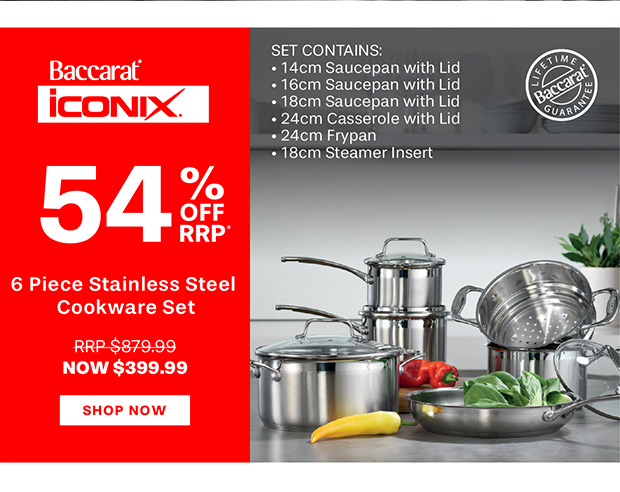 Baccarat iconiX 6 Piece Stainless Steel Cookware Set