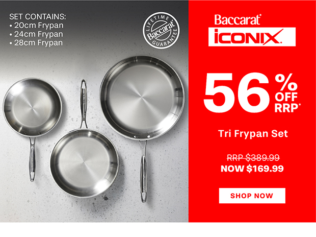 Baccarat iconiX Tri Frypan 20cm, 24cm & 28cm