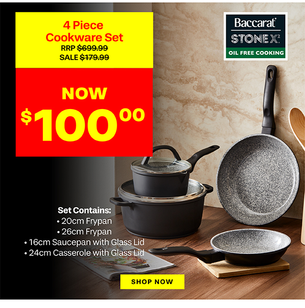 Baccarat STONEX2 4 Piece Ceramic Non Stick Cookware Set