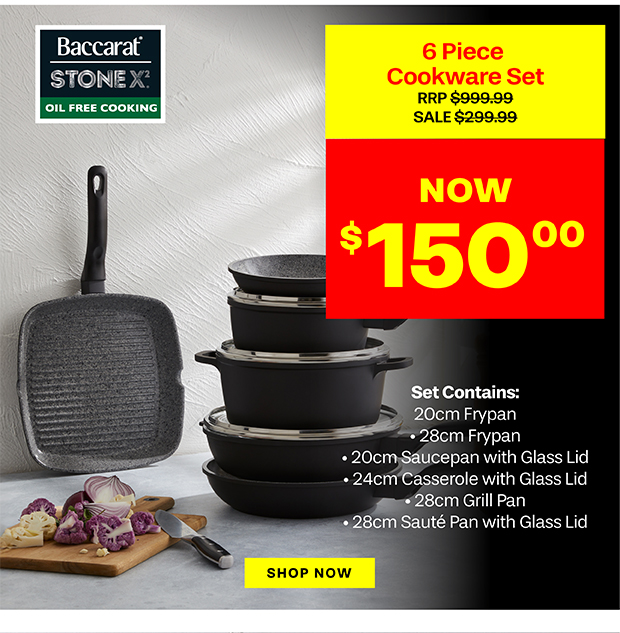 Baccarat STONEX2 6 Piece Ceramic Non Stick Cookware Set