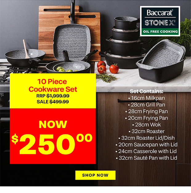 Baccarat STONEX2 10 Piece Ceramic Non Stick Cookware Set