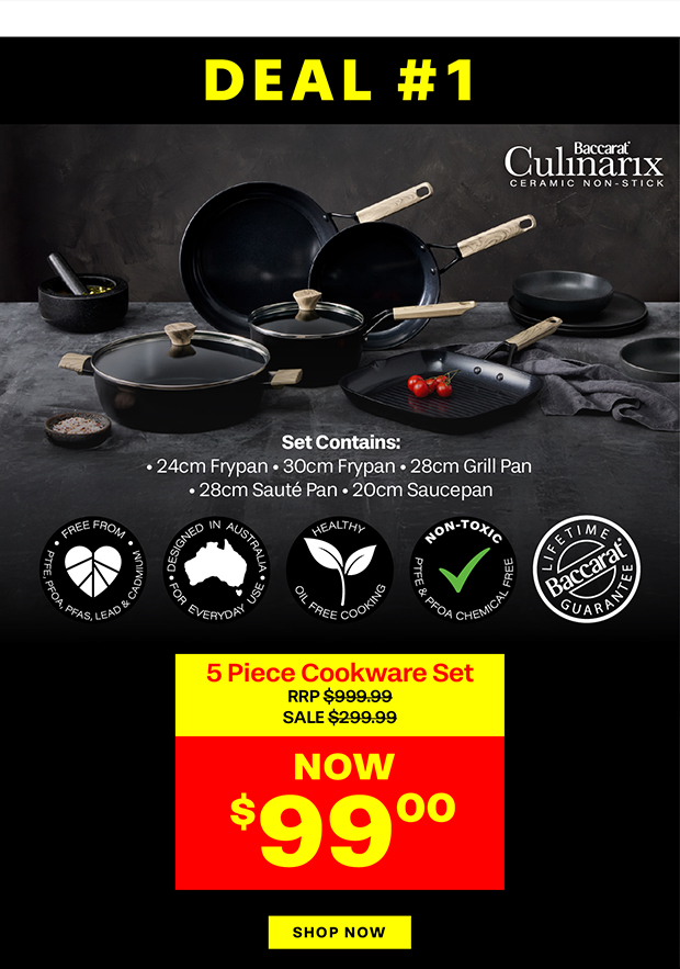 Baccarat Culinarix Ceramic Non-Stick 5 Piece Cookware Set