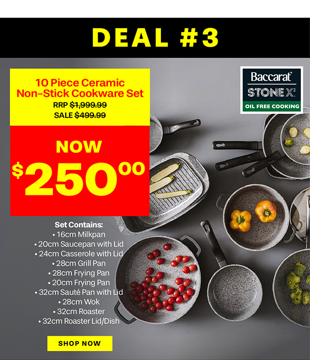 Baccarat STONEX2 10 Piece Ceramic Non Stick Cookware Set