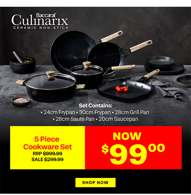 Baccarat Culinarix Ceramic Non-Stick 5 Piece Cookware Set