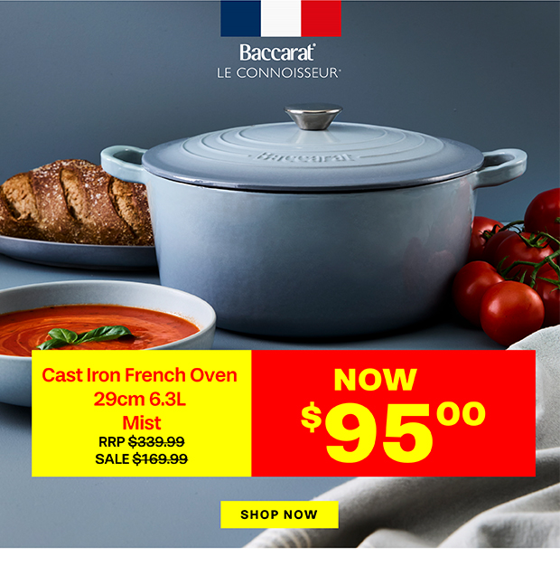 Baccarat Le Connoisseur Cast Iron Round French Oven 29cm 6.3L Mist