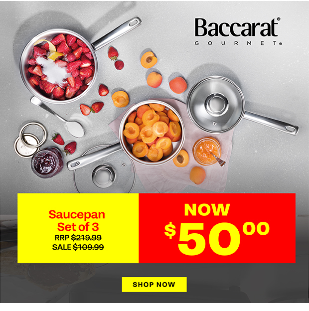 Baccarat Gourmet Stainless Steel Saucepan Set of 3