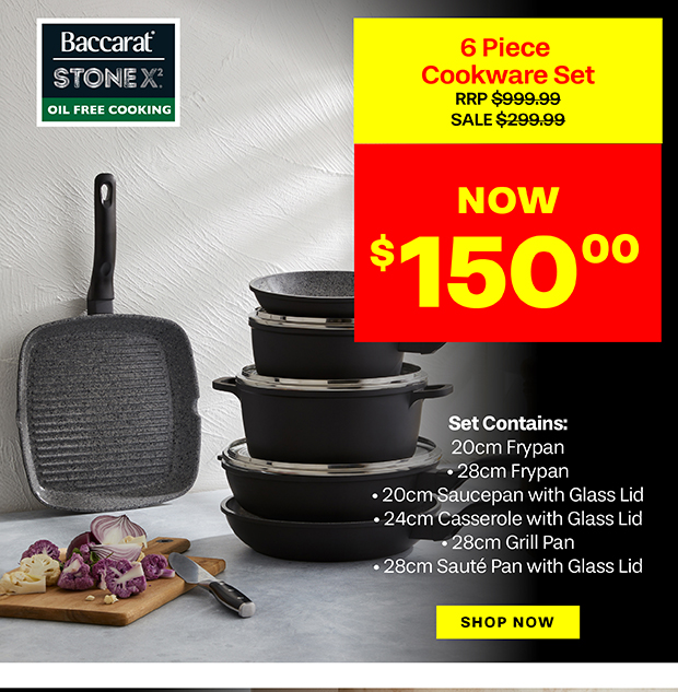 Baccarat STONEX2 6 Piece Ceramic Non Stick Cookware Set