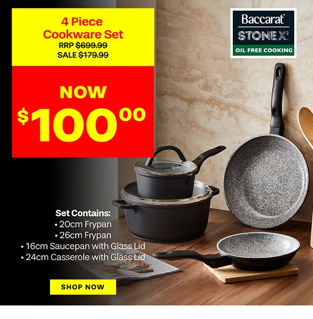 Baccarat STONEX2 4 Piece Ceramic Non Stick Cookware Set