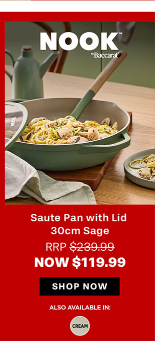 NOOK by Baccarat Saute Pan with Lid 30cm Sage