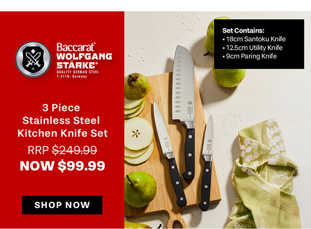 Baccarat WOLFGANG STARKE 3 Piece Stainless Steel Kitchen Knife Set