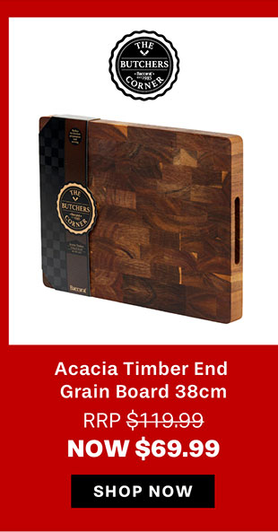 Baccarat Butchers Corner Acacia Timber End Grain Board 38cm