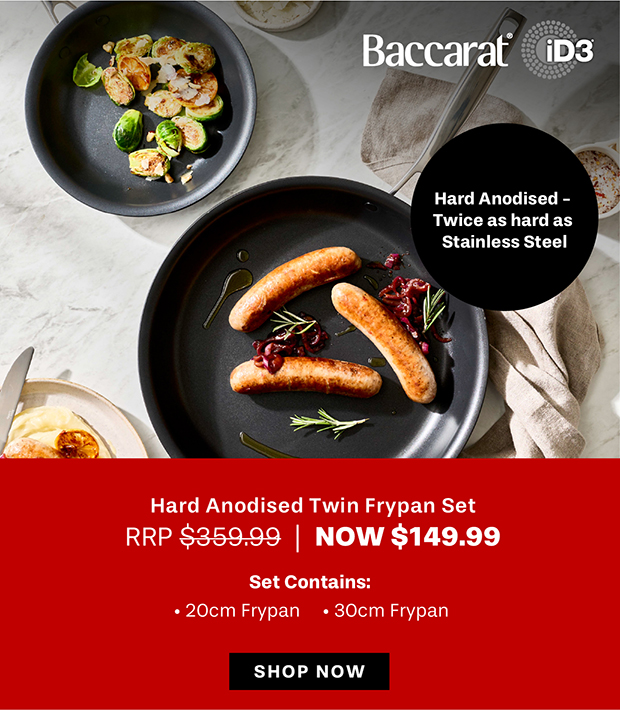 Baccarat iD3 Hard Anodised Twin Frypan Set 20cm, 30cm