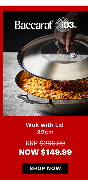 Baccarat iD3 Stainless Steel Wok with Lid 32cm