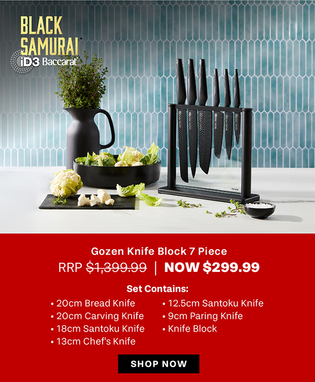 Baccarat iD3 BLACK SAMURAI Gozen Knife Block 7 Piece