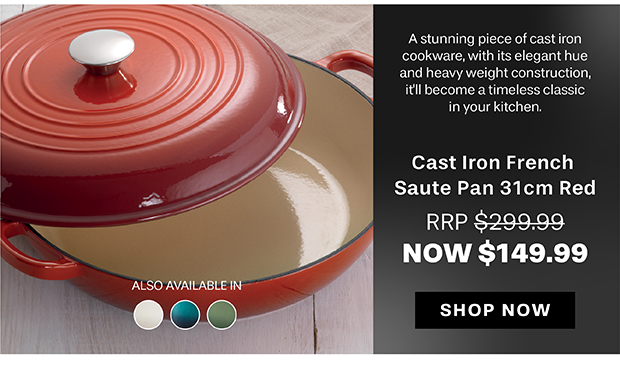 Baccarat Le Connoisseur Cast Iron French Saute Pan 31cm