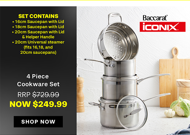 Baccarat iconiX 4 Piece Stainless Steel Cookware Set