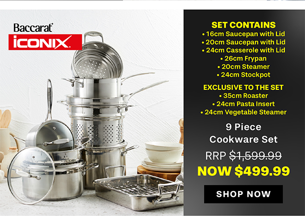 Baccarat iconiX 9 Piece Stainless Steel Cookware Set