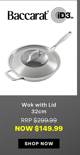 Baccarat iD3 Stainless Steel Wok with Lid 32cm