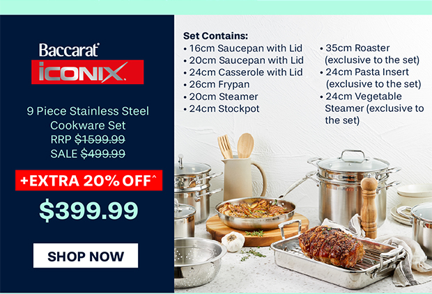 Baccarat iconiX 9 Piece Stainless Steel Cookware Set