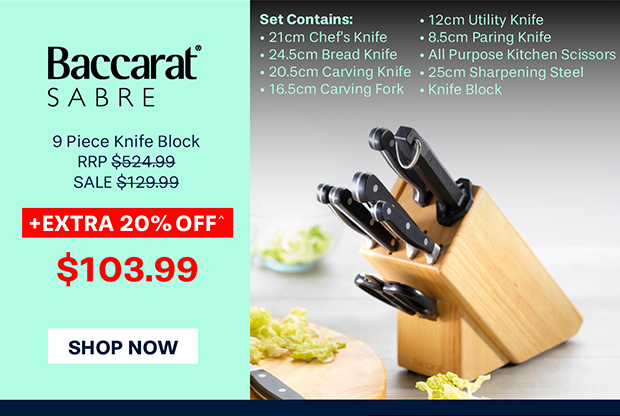 Baccarat SABRE 9 Piece Knife Block