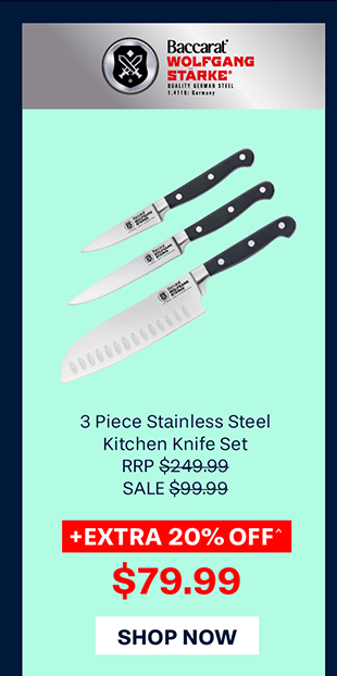 Baccarat WOLFGANG STARKE 3 Piece Stainless Steel Kitchen Knife Set