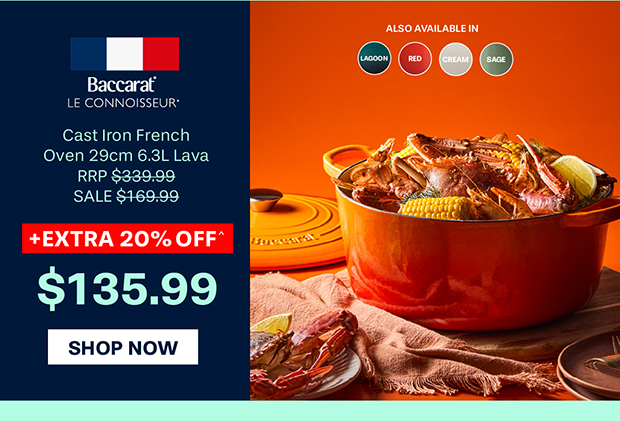 Baccarat Le Connoisseur Cast Iron Round French Oven 29cm 6.3L - LAVA