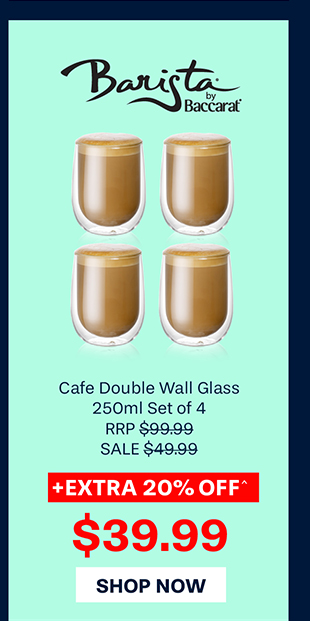 Baccarat Barista Cafe Double Wall Glass 250ml Set of 4