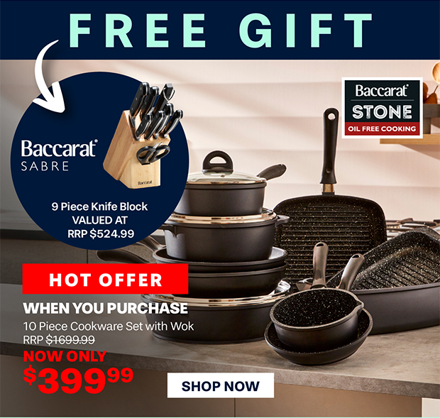 Baccarat STONE 10 Piece Cookware Set with Wok