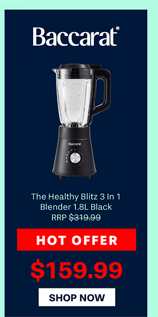 Baccarat The Healthy Blitz 3 In 1 Blender 1.8L Black