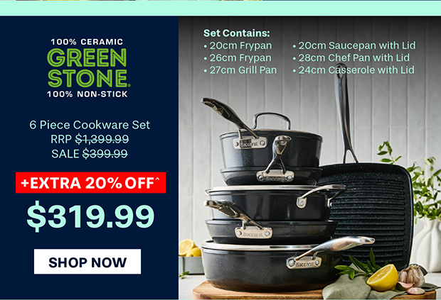 Baccarat GREEN STONE 6 Piece Cookware Set