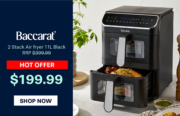 Baccarat 2 Stack Air fryer 11L Black