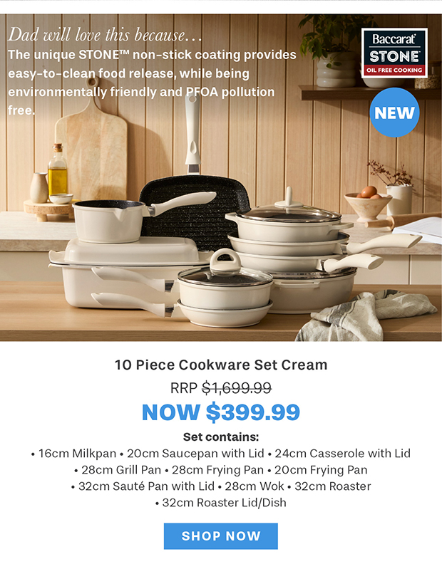 Baccarat STONE 10 Piece Cookware Set Cream
