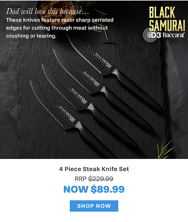 Baccarat iD3 BLACK SAMURAI 4 Piece Steak Knife Set