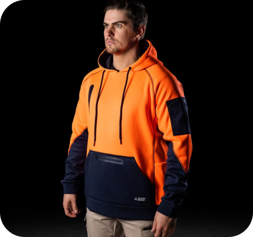 BAD WATERPROOF RAIN-DEFEND™ HI-VIS FLEECE HOODIE