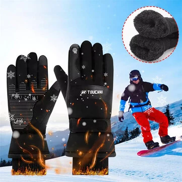 TENGOO USB Heated Gloves for Men Cycling Gloves Winter Waterproof Cold Padded Thickened Touch Screen Gloves Charging Heating Warm Gloves Outdoor Camping Skiing Motorcycle Gloves