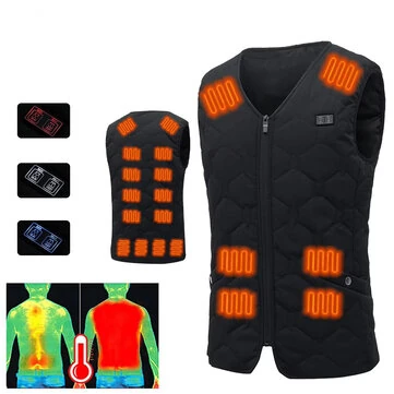 TENGOO HV-20 Smart Heated Vest 20 Heating Areas Oversized Women Men Winter Vest Self Heating Vest Usb Electric Thermal Vest Jacket Outdoor Vest