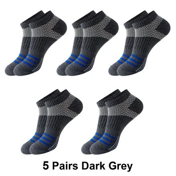 5 Pairs Low Cut Men Socks Breathable Sports Socks Cotton Blend Mens Ankle Socks Anti Odor & Sweat Absorption Short Socks, For Spring Summer Autumn