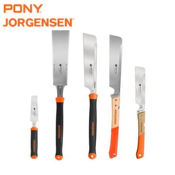 Pony Jorgensen 5PCS Woodworking Hand Saws Dual-Blade Carbon Steel Precision Cutting Set 5-10 Inches Hardwood and Plastic Handles