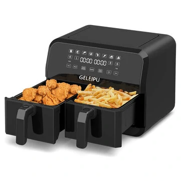 [EU Direct] GELEIPU DL28 8QT Air Fryer 1700W 8 in 1 Dual Basket with Independent Temperature Control, Dual Cook, Sync Finish and Shake Reminder Function, Dehydrate,