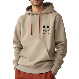 ChArmkpR Mens Smile Face Print Kangaroo Pocket Casual Drawstring Hoodies