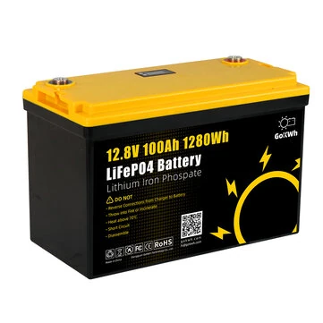 Gokwh 12V 100AH LiFePO4 Lithium Battery 1280Wh Energy Storage Box Battery Series LCD Capacity Display Built-in BMS