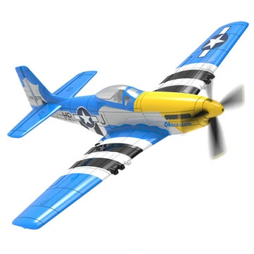 VolantexRC Mini Mustang P-51D V2 EPP 400mm Wingspan 2.4G 4CH 6-Axis Gyro One Key Aerobatics XPilot Stabilization System RC Airplane Trainer RTF Compatible DSM S-BUS Protocol for Beginner