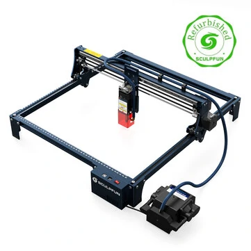 Refurbished SCULPFUN S30 5W Laser Engraver Automatic Air-assist 0.06x0.06mm Laser Focus 32-bit Motherboard Replaceable Lens 410x400mm Engraving Area support Expandable 935x905mm