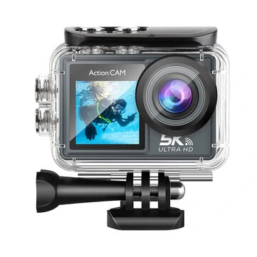 AT-M40R 5K 30FPS Action Camera 4K 60FPS Dual Screen 170° Wide Angle 30M Waterproof Sport Camera with Remote Control Bicycle Diving Cam