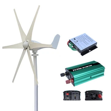 Wind Controller S-Shaped 6-Blade Wind Turbine 3000W(Peak) Inverter Auto-Charging 12V/24V Efficient Energy Conversion IP6 Protection Easy Installation