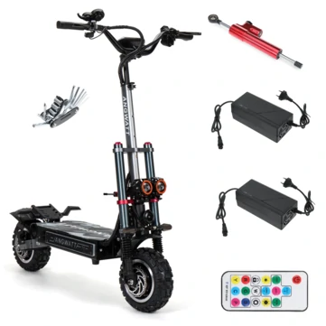 [EU DIRECT] ANGWATT T1 Electric Scooter 60V 35Ah 6000W (2*3000W) Dual Motor 11inch Off-Road Electric Scooter Steering Damper Electric Scooter 80-105km Mileage 200kg Max Load EU Plug T107 PRO KuKirin G4 MAX OOTD D88 LAOTIE TI30