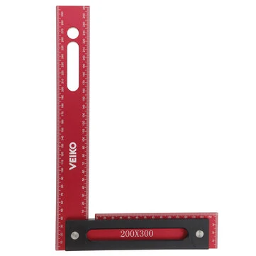 ENJOYWOOD VEIKO 300x200mm Aluminum Alloy Precision Woodworking Square Right Angle Ruler with Base